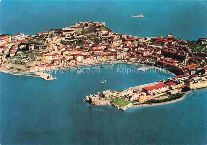 Portoferraio Elba Livorno Toscana IT Fliegeraufnahme Hafen Festung Altstadt Meer