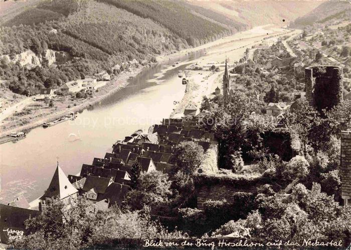 Hirschhorn Neckar Hessen Burg-Hirschhorn Neckartal Neckar Fluss Altstadt Kirche