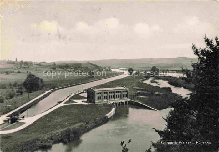 Huettenau Welper Hattingen NRW Ruhrpartie Ruhr Kraftwerk Kanal Wiesen Panorama H