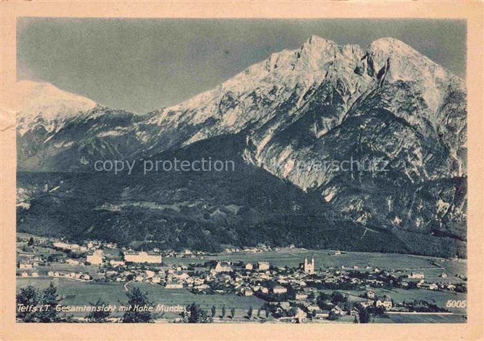 Moesern Telfs Tirol AT Hohe-Munde Berge Alpen Ortsansicht Inntal Wiesen Kirche