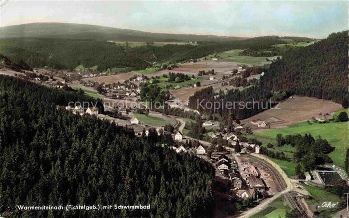 Warmensteinach Fichtelgebirge Bayern Fichtelgebirge Schwimmbad Fliegeraufnahme W