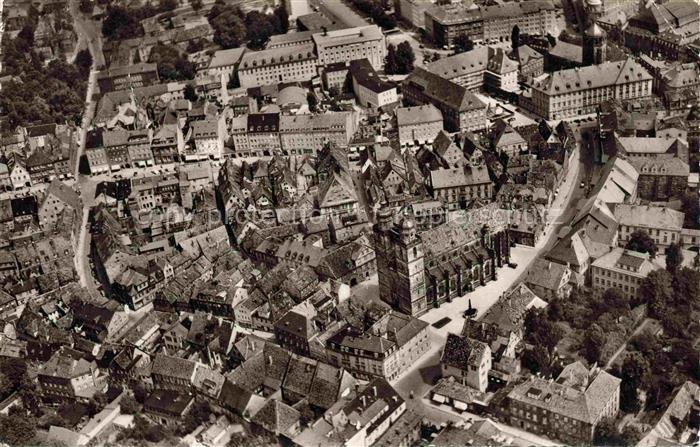 BAYREUTH Bayern Fliegeraufnahme Altstadt Kirche Rathaus Marktplatz Daecher Innen