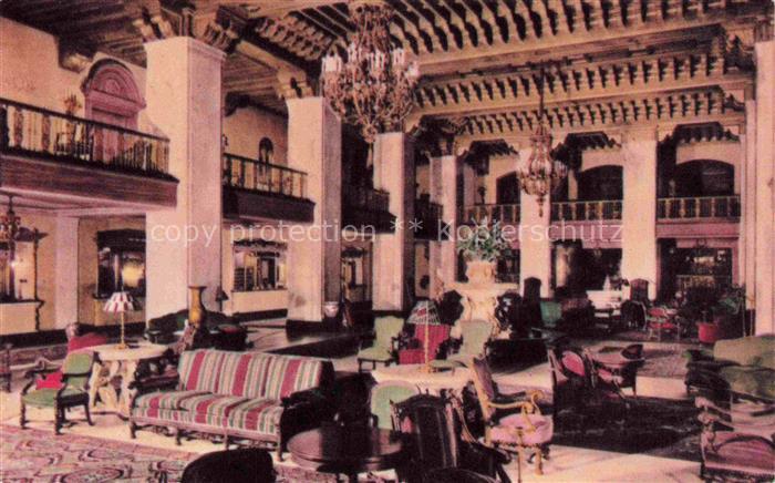 Memphis Tennessee Hotel-Peabody Lobby Innenraum Kronleuchter Saeulen Galerie Moe