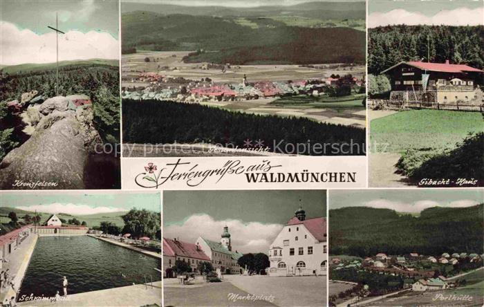 Waldmuenchen Cham Bayern Kreuzfelsen Gesamtansicht Gibacht-Haus Schwimmbad Markt
