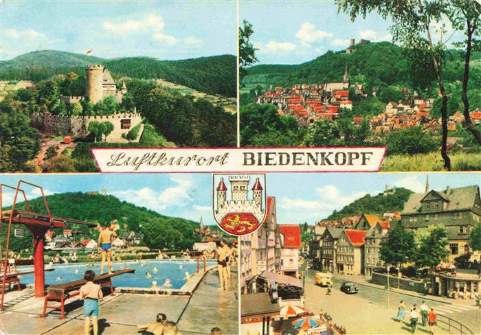 Biedenkopf Lahn Hessen Luftkurort Schloss Stadtpanorama Freibad Marktplatz Fachw