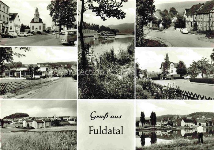 Fuldatal Kassel Hessen Kirche Kanal Fachwerkhaus Strasse Teich Ortsansicht Mehrb