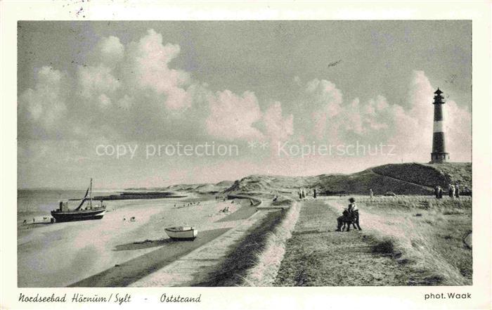 Hoernum Sylt Nordsee Leuchtturm Strand Sylt Duenen Boote Oststand Nordsee-Bad