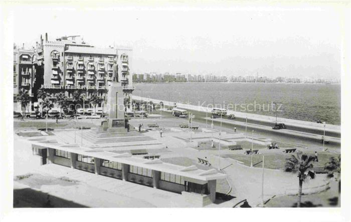 ALEXANDRIA  Alexandrie Egypt Saad-Zaghloul-Statue Corniche Meer Denkmal Hotel Pa