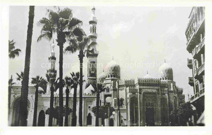 ALEXANDRIA  Alexandrie Egypt Abou-El-Abbas-Moschee Minarette Kuppeln Palmen Geba