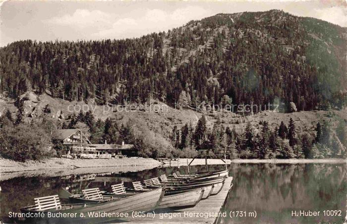 Walchensee Kochel See Bayern Walchensee Strandcafé-Bucherer Herzogstand Ruderboo