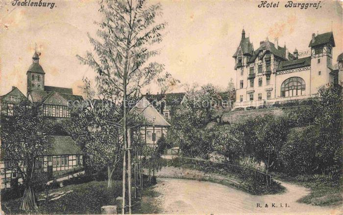 Tecklenburg Steinfurt NRW Hotel-Burggraf Fachwerk Kirche Park Weg Historismus