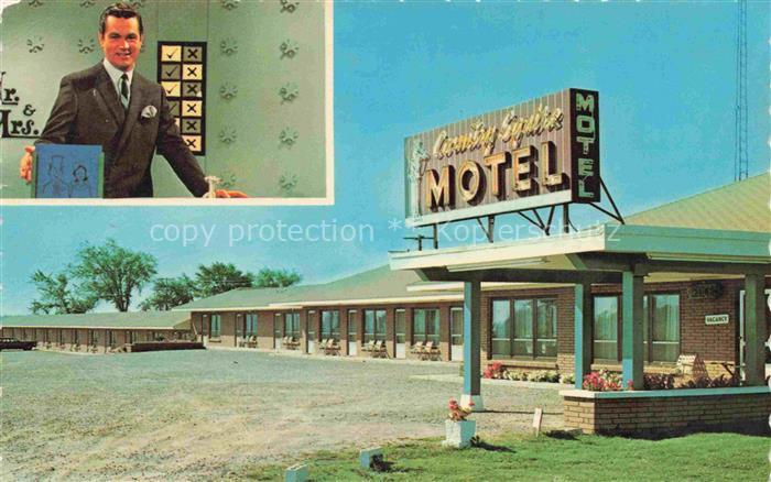 Lindsay Ontario Canada Country-Squire-Motel Schild Parkplatz Motelzeile Blumen G