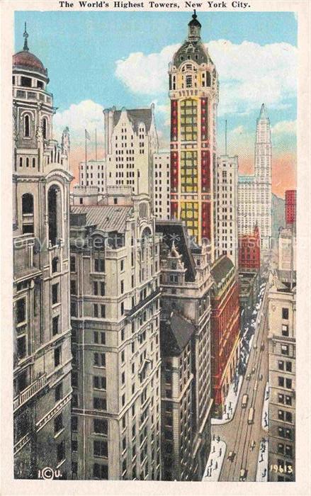 NEW YORK City USA Broadway Wolkenkratzer Singer-Building Woolworth-Building Stra