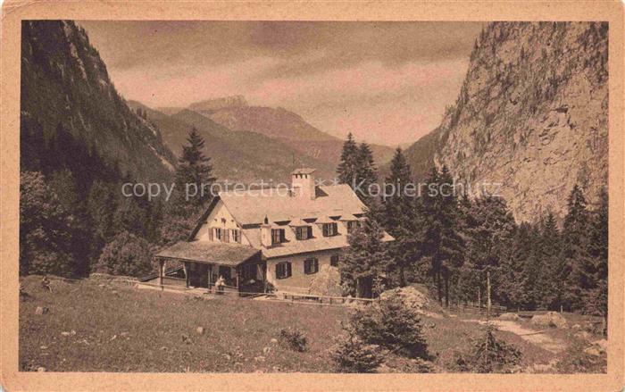RAMSAU Berchtesgaden Bayern Jagdschloss Wimbachtal Wimbach-Klamm Bergtal Tannen