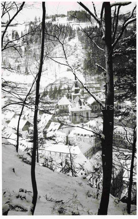 Bad Berneck Bad-Berneck Winter Schnee Ortschaft Kirchturm Baeume Wald Fichtelgeb