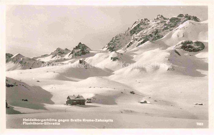 Heidelbergerhuette 2265m Silvretta Tirol AT Heidelbergerhuette Breite-Krone Zahn
