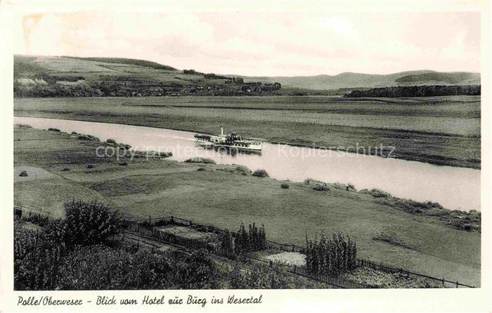 Polle Oberweser Holzminden Niedersachsen Oberweser Wesetal Dampfschiff Fluss Fel