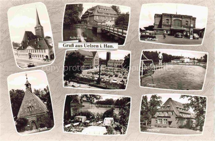 Borne Uelzen Aussenmuehle Bahnhof Marktplatz Freibad Fischerteich Fischerhof Kap
