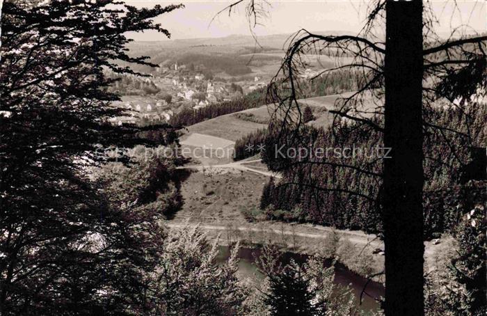 Daun Vulkaneifel Rheinland-Pfalz Ortsansicht Tal Fluss Wald Felder Eifel Huegel