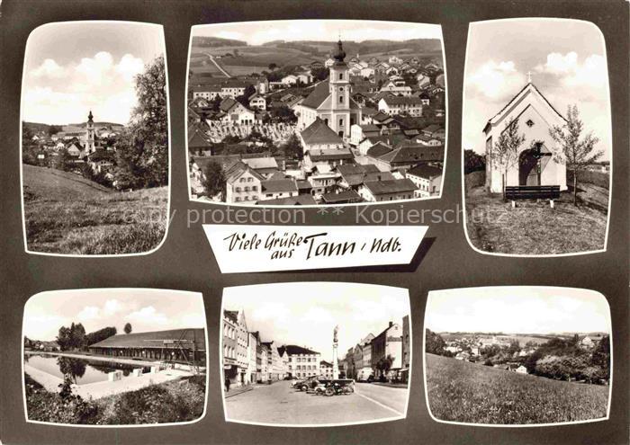 Tann Niederbayern Rottal-Inn Bayern Kirche Marktplatz Kapelle Fluss Panorama Ort