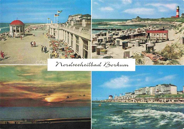 BORKUM Nordseebad Niedersachsen Kurpromenade Wandelhalle Leuchtturm Strand Stran