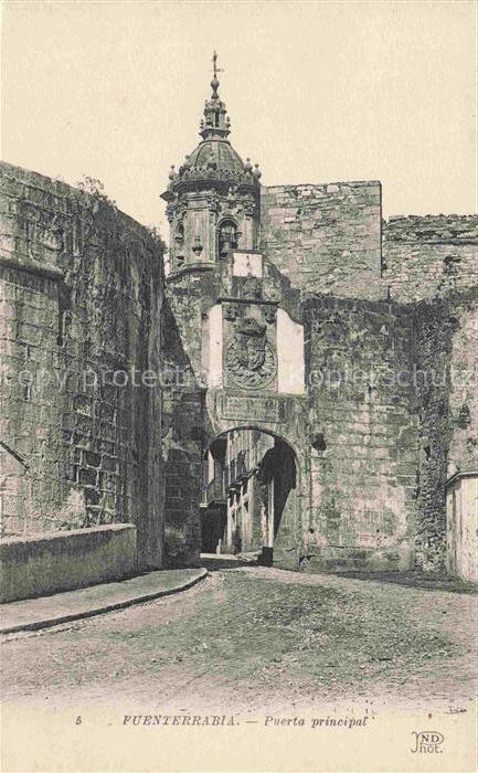 FUENTERRABIA Hondarribia ES Puerta-principal Stadttor Kirchturm Stadtmauer Torbo