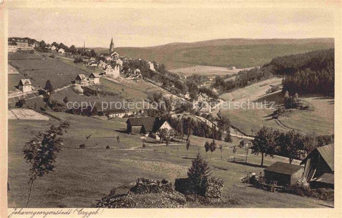 Johanngeorgenstadt Erzgebirgskreis Sachsen Stadtpanorama Erzgebirge Kirchturm Wo