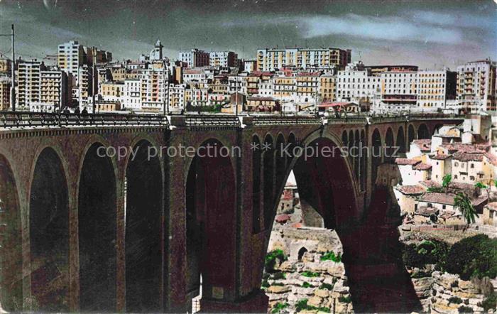 CONSTANTINE Algerie Pont-Sidi-Rached Viadukt Bogenbruecke Hochhaeuser Schlucht S