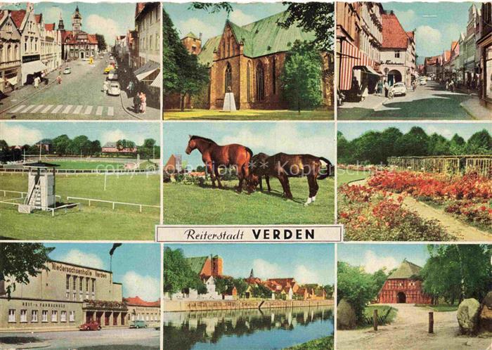 Daverden Langwedel VERDEN Niedersachsen Marktplatz Kirche Einkaufsstrasse Rennba