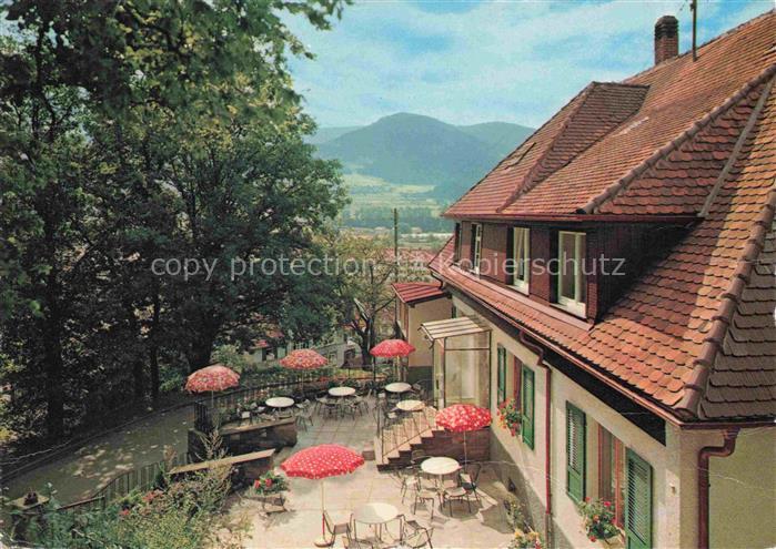Kollnau Waldkirch Breisgau BW Gasthaus-Zum-Waldhaus Pension Terrasse Sonnenschir