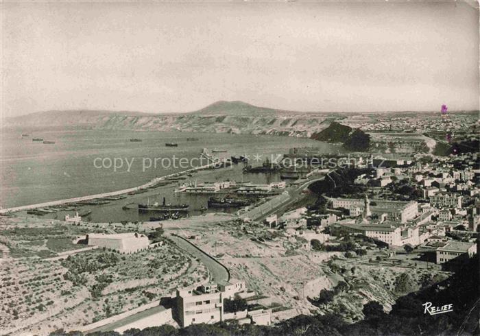 ORAN Algerie Hafen Port Panorama Schiffe Bucht Klippen Stadtpanorama