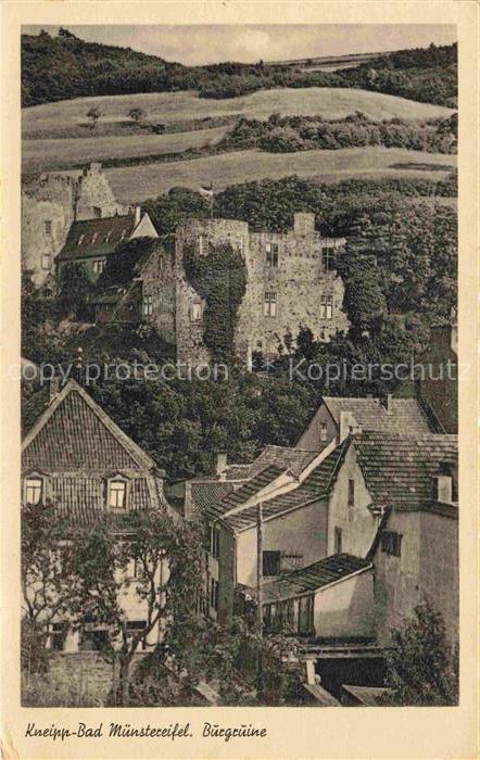 Bad Muenstereifel Euskirchen NRW Burgruine Burg Altstadt Dorf Huegel Felder