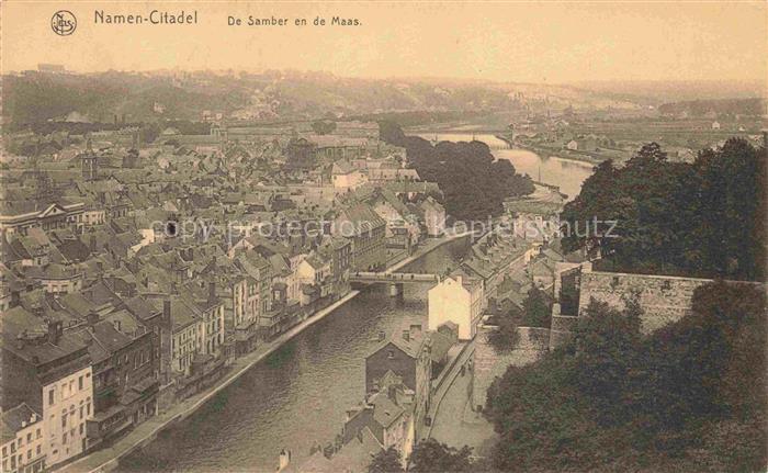 Namen Namur Belgie Citadel Samber Maas Flusstal Stadtpanorama Bruecke