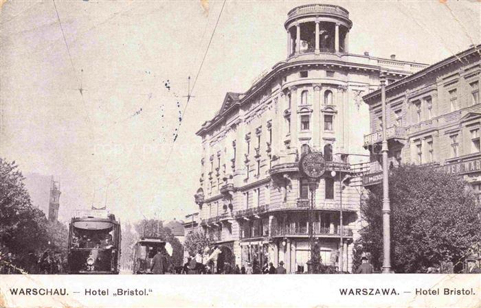 WARSZAWA Warschau PL Hotel-Bristol Strassenbahn Strassenszene Gruenderzeitgebaeu