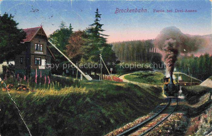 Drei Annen Hohne Wernigerode Harz Sachsen-Anhalt Brockenbahn Dampflokomotive Sch