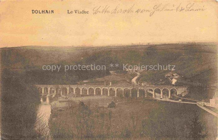 Dolhain Limbourg Belgie Viaduc Eisenbahnviadukt Fluss Tal Bruecke Bogen Landscha