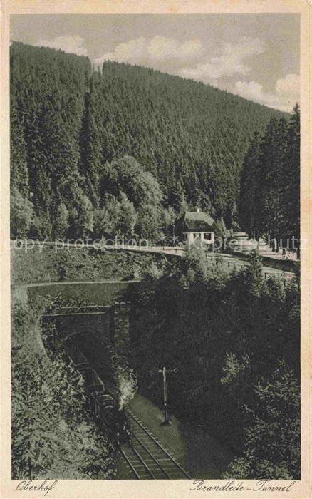 Oberhof Thueringen Brandleite-Tunnel Eisenbahn Dampflokomotive Wald Nadelwald Vi
