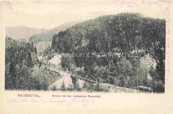 Neissetal Hirschfelde Sachsen Haltestelle-Rosenthal Bruecke Eisenbahnbruecke Nei