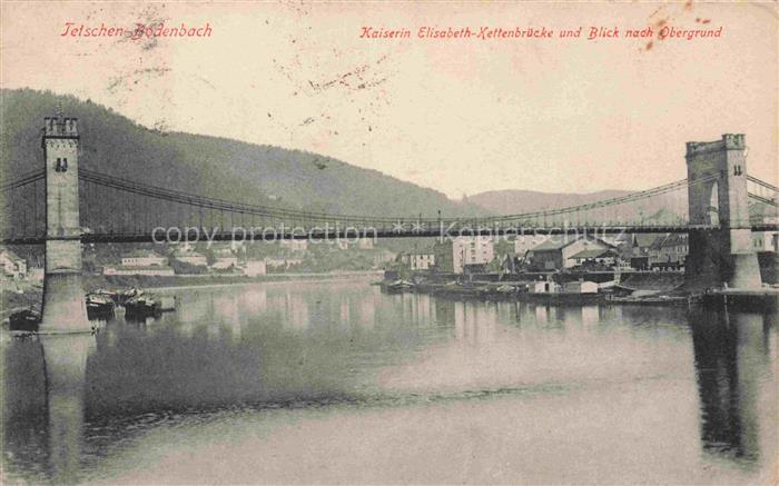 Tetschen-Bodenbach Boehmen DECIN CZ Kaiserin-Elisabeth-Kettenbruecke Haengebruec
