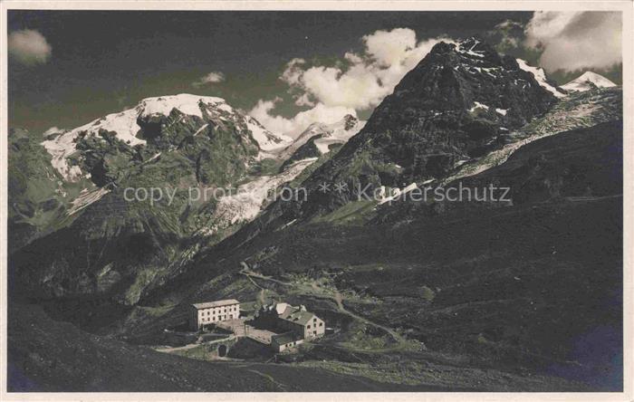Stelvio Passo dello Stelvio 2750m Stilfserjochpass IT Ortlergruppe Albergo-sotto
