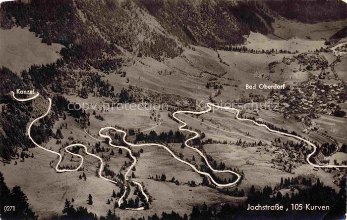 Oberjoch Bad Hindelang Bayern Jochstrasse Kurven Fliegeraufnahme Bergtal Bad-Obe