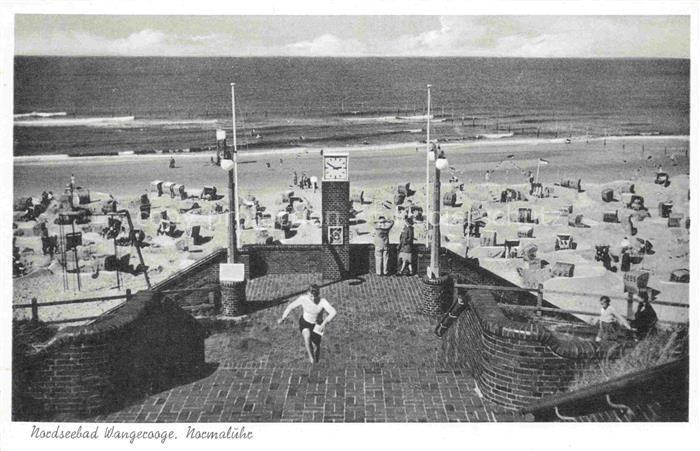 WANGEROOGE Wangeroog Nordseebad Strand Strandkoerbe Nordsee Normaluhr Uhrturm Ba