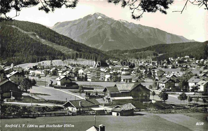 SEEFELD Tirol AT Hocheder Bergpanorama Dorf Kirche Wald Wiesen Alpen