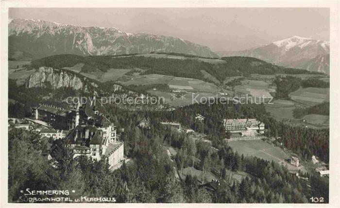 Semmering Niederoesterreich AT Suedbahnhotel Kurhaus Bergpanorama Wald Rax Schne