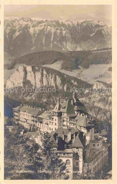 Semmering Niederoesterreich AT Suedbahnhotel Raxalpe Hotel Bergpanorama Wald Fel