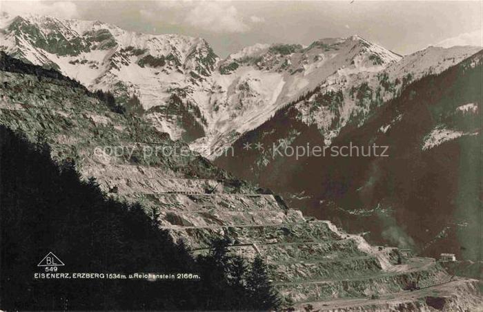 Eisenerz Steiermark AT Erzberg Bergbau Tagebau Reichenstein Berge Schnee Terrass