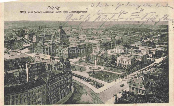 LEIPZIG Sachsen Reichsgericht Neues-Rathaus Stadtpanorama Park Brunnen Gruenderz