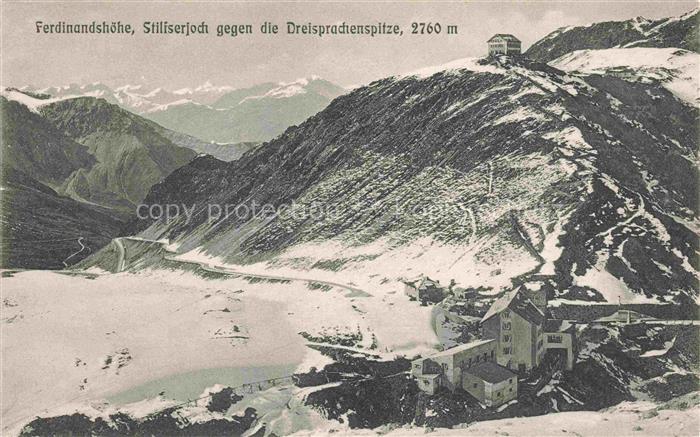 Ferdinandshoehe 2760m Stilfser Joch Trentino IT Stilfserjoch Dreisprachenspitze