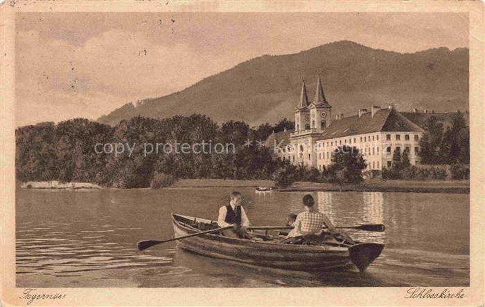 Tegernsee Bayern Schlosskirche Boot