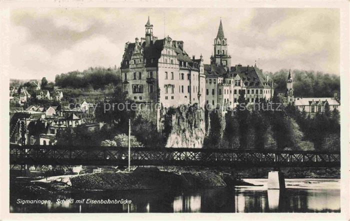 Sigmaringen BW Schloss Eisenbahnbruecke